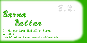 barna mallar business card